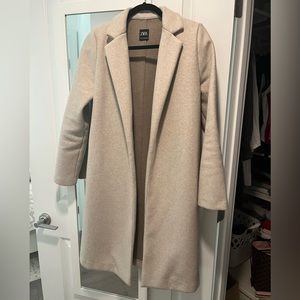 Zara Beige Felt Texture Coat